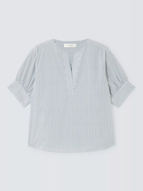 FRAME V-Neck Pinstripe...