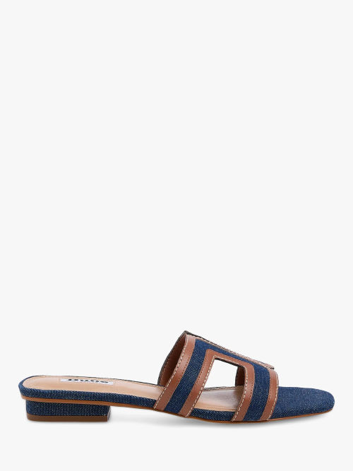 Dune Loupe Denim Sandals, Navy