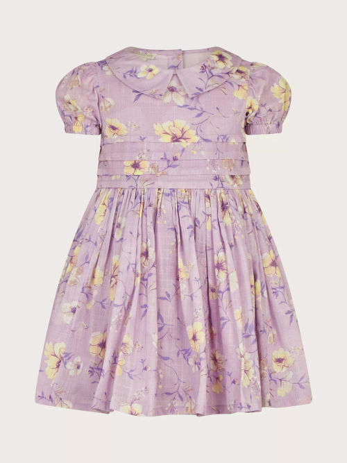 Monsoon Kids' Lace Ruffle Dress, Pink at John Lewis & Partners