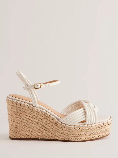 Ted Baker Amaalia Wedge Leather Sandals, White