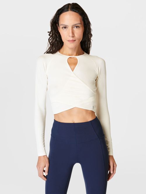 Sweaty Betty Athlete Seamless Long Sleeve Top, White at John Lewis &  Partners