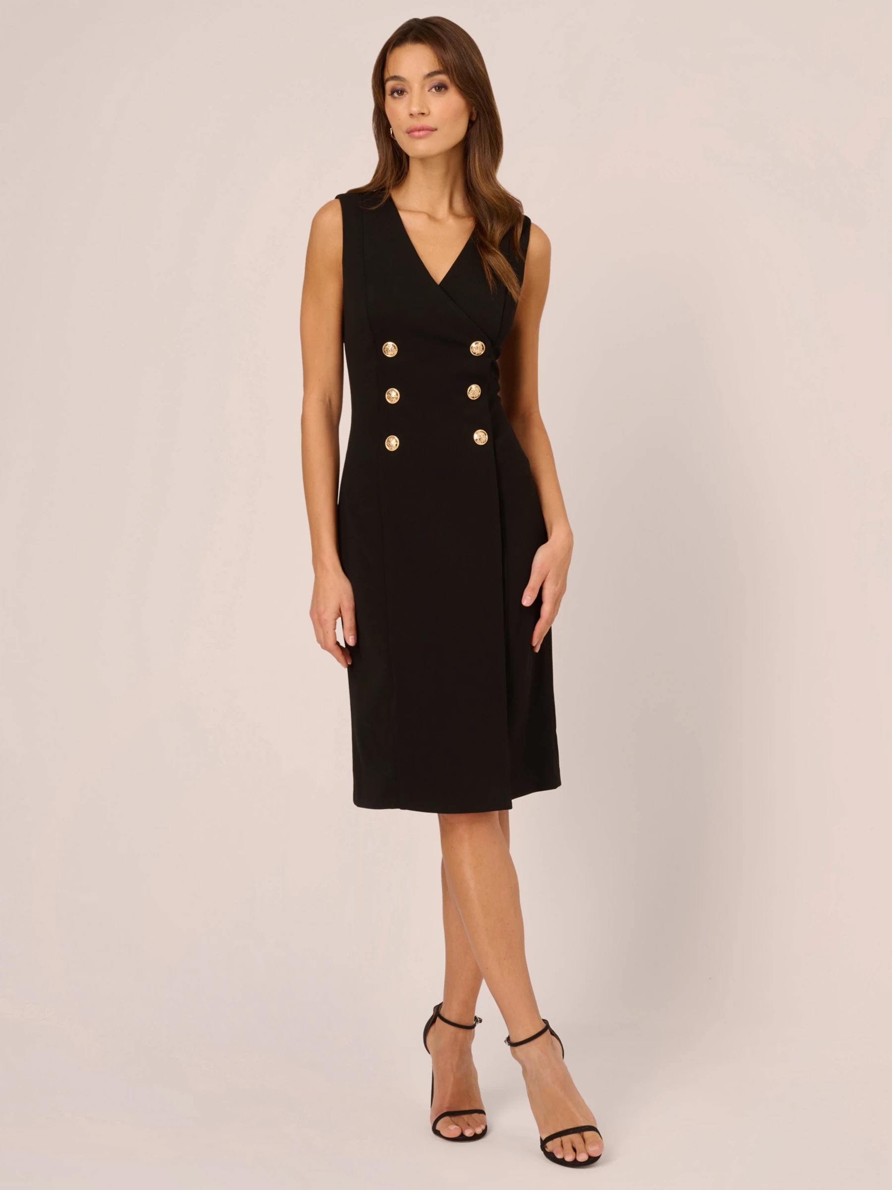 Adrianna Papell Knit Crepe Midi Dress Black 139.00 Grazia