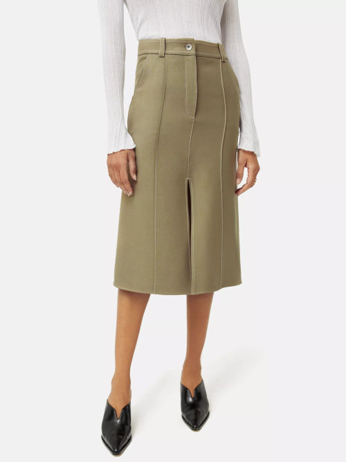 Jigsaw Seamed Detail Midi Skirt