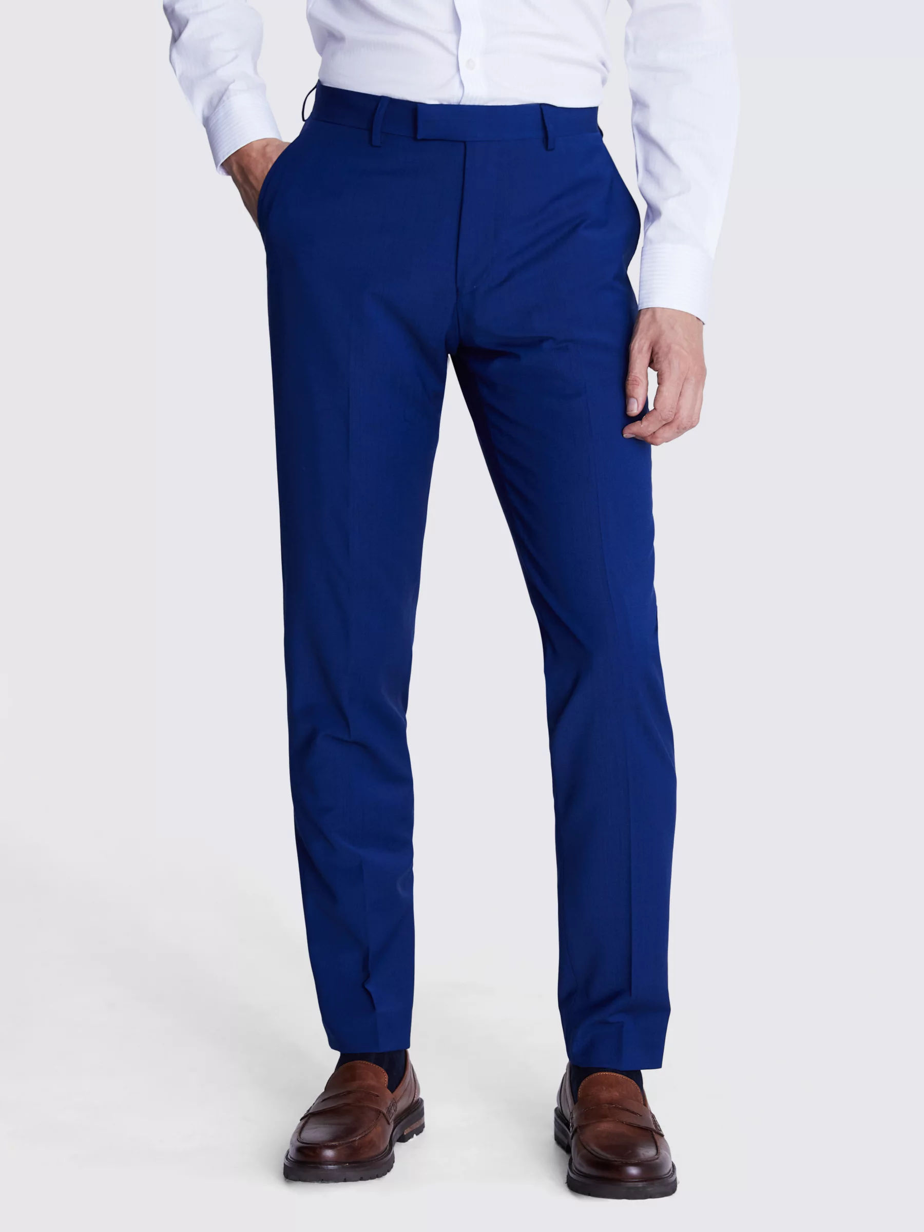 Italian Tailored Fit Grey Trousers | Buy Online at Moss