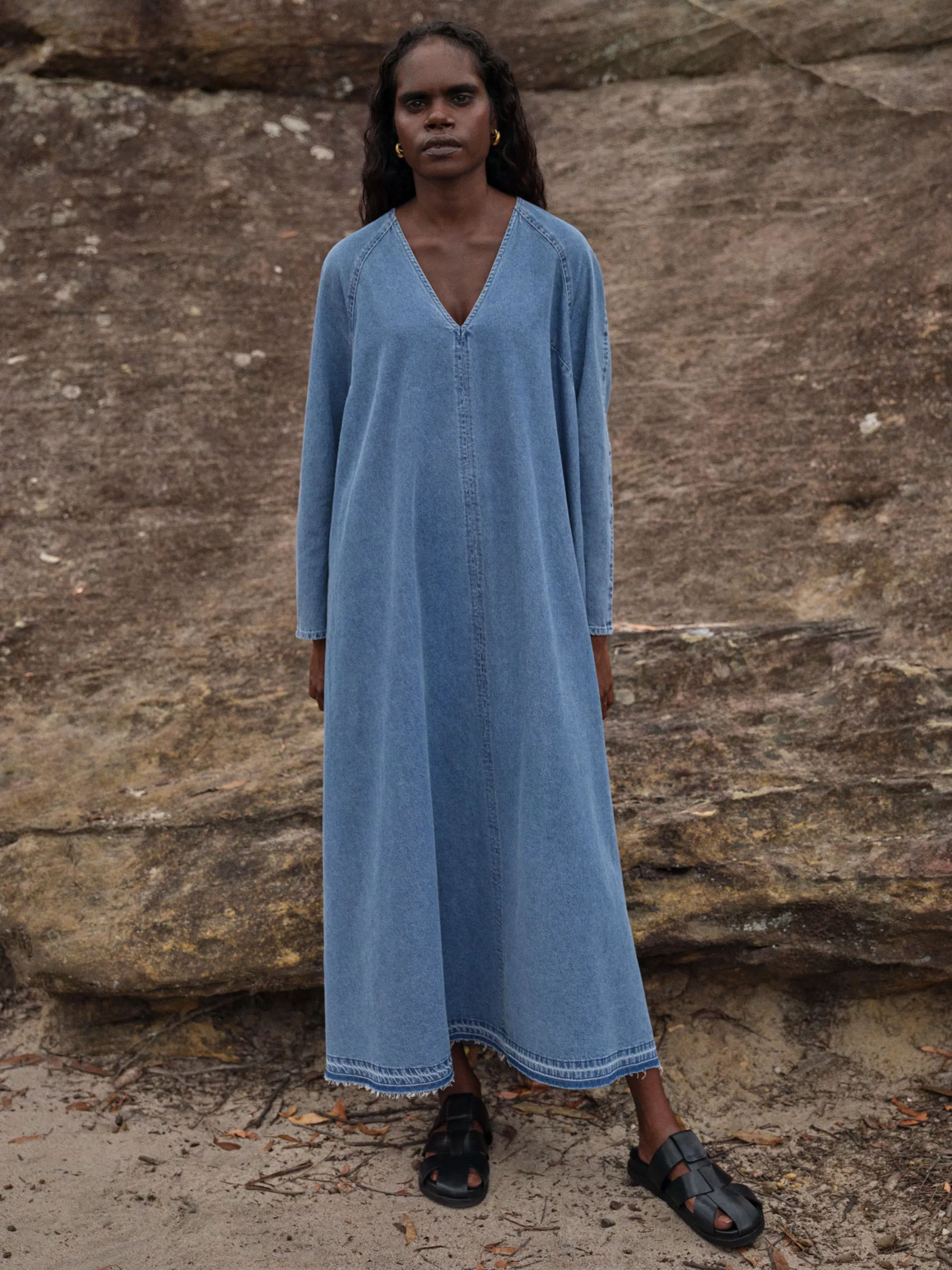 Lightweight Denim Peasant Dress | Isabella G.