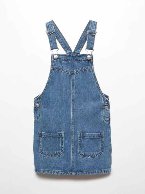 Floral Denim Pinafore Dress