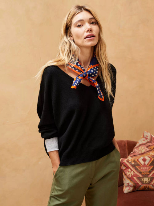 Brora Cashmere Slouchy V-Neck...