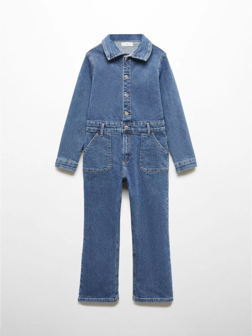 LONG DENIM JUMPSUIT - Blue