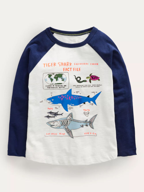 Mini Boden Kids' Sharks Fact...