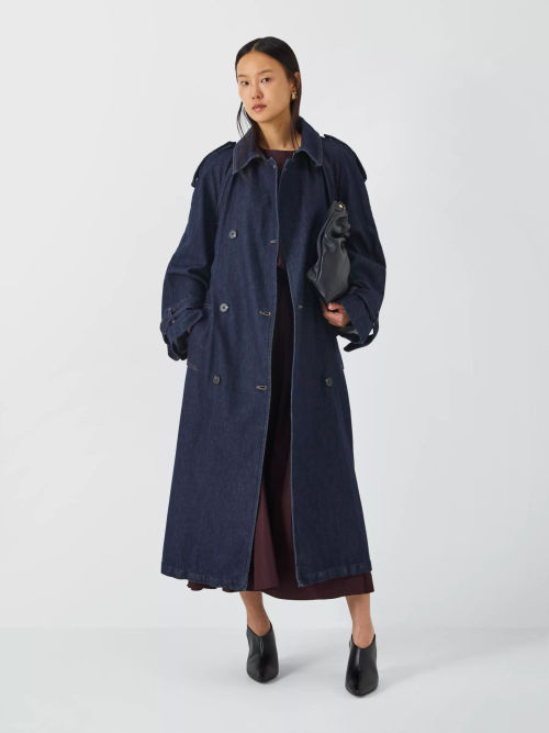 John Lewis Denim Trench Coat,...