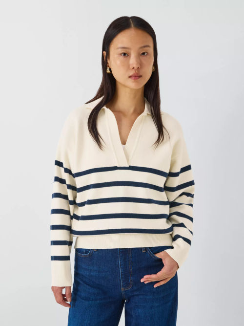 John Lewis Stripe Open Collar...