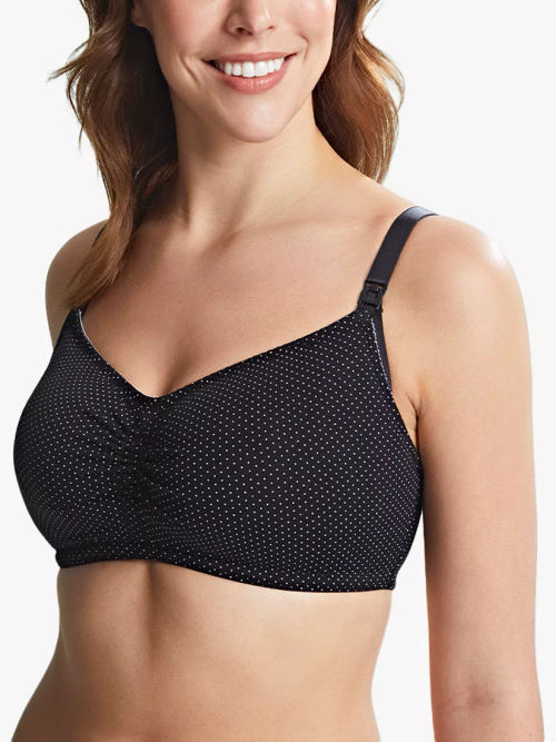 Royce Comfi Front Fastening Cotton Blend Non-Wired Bra, Black, £34.00