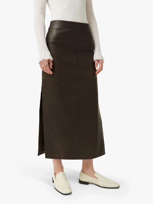 Jigsaw Leather Midi Skirt