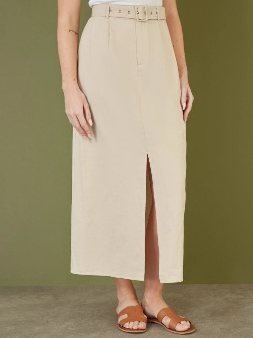 Yumi Cotton Split Hem Midi...