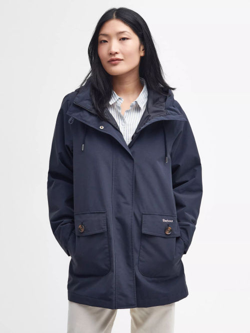 Crew Clothing Padded Jacket, Navy at John Lewis & Partners