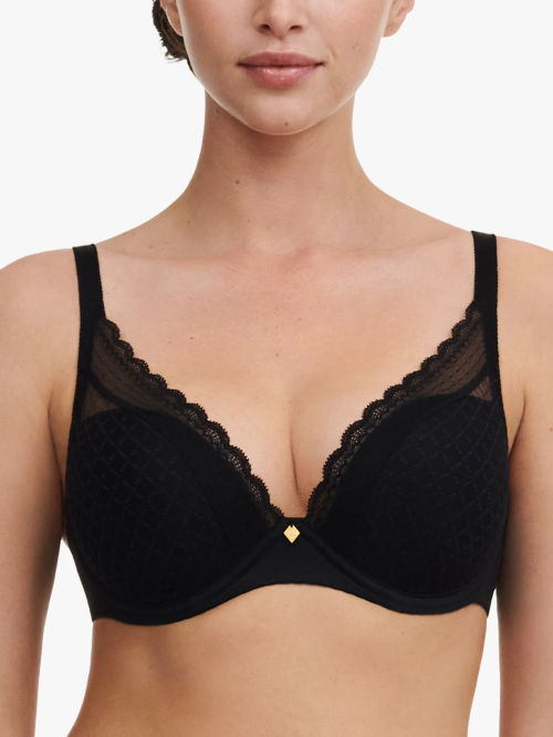 Chantelle Norah Chic Moulded Underwire Bra, Black at John Lewis