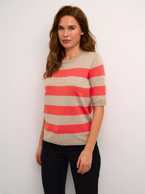 KAFFE Lizza Stripe Round Neck...