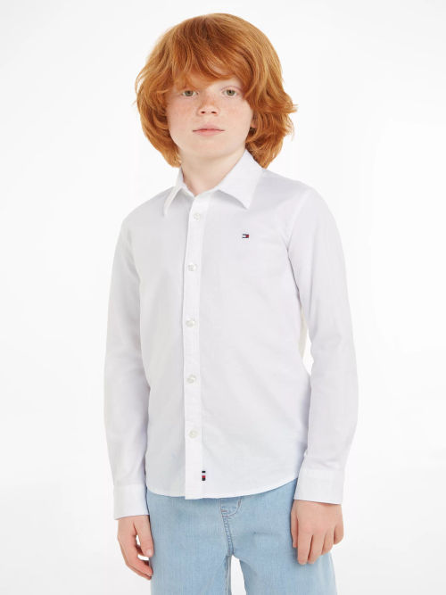 Tommy Hilfiger Core Flex Dobby Slim Fit Shirt, White at John Lewis &  Partners