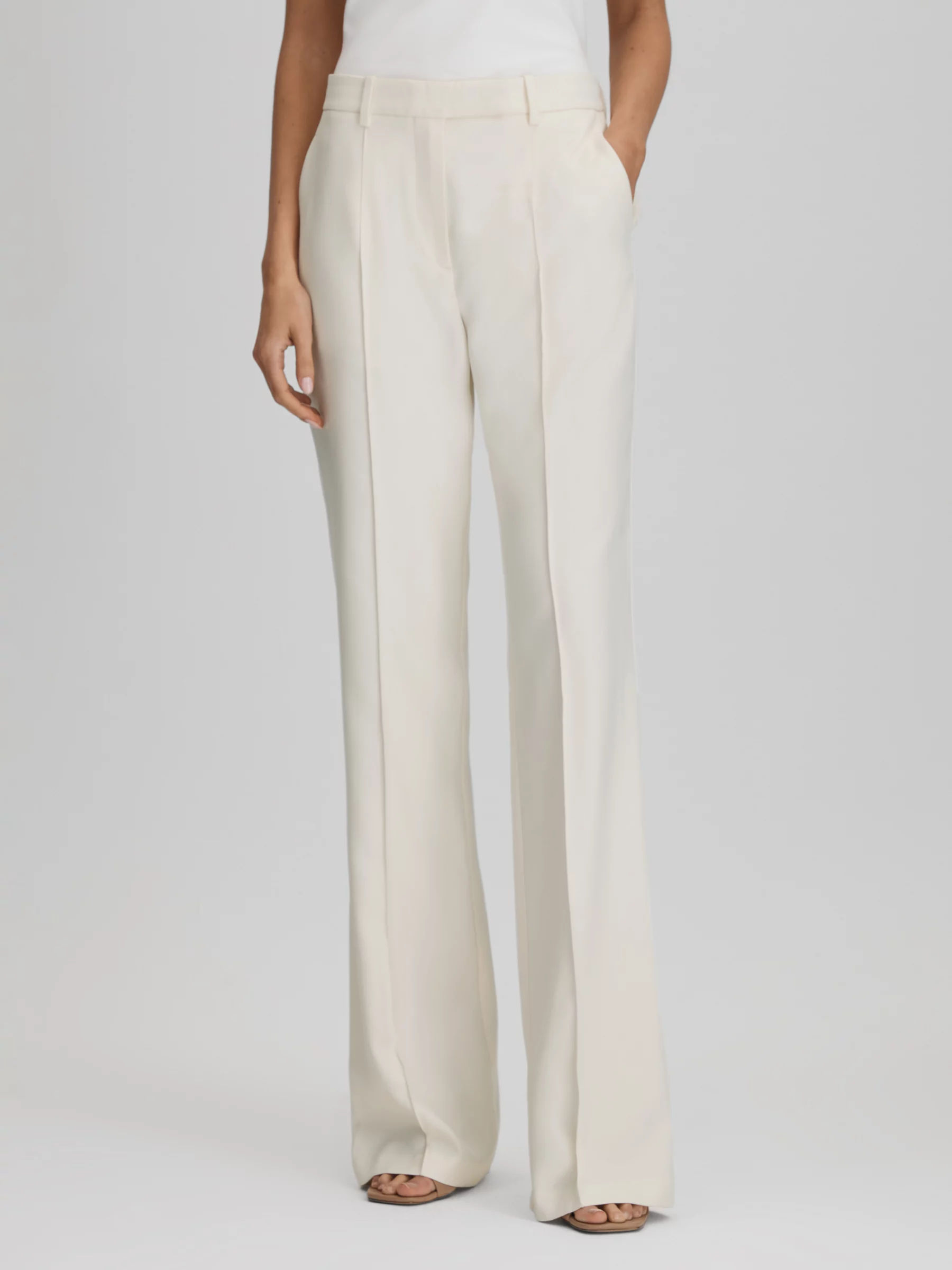 Reiss Millie - Pink Petite Flared Suit Trousers, Us 8 | ModeSens