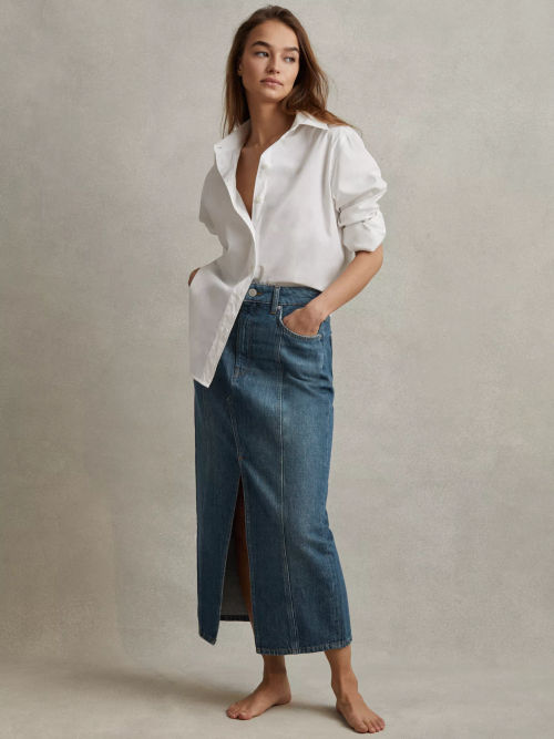 Reiss Daila Denim Maxi Skirt,...