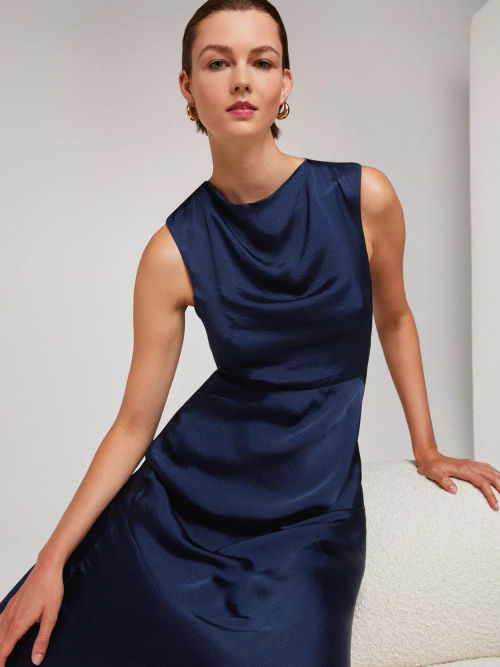 Whistles Cowl Neck Satin Maxi...