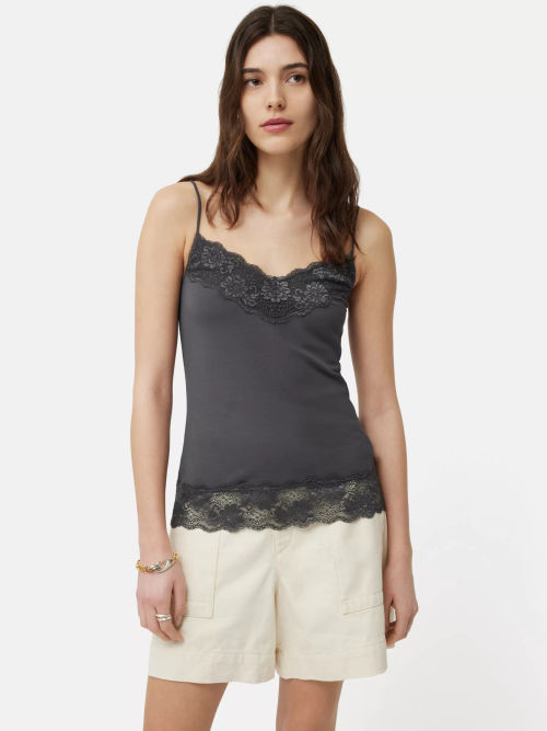 Jigsaw Lace Trim Modal Vest