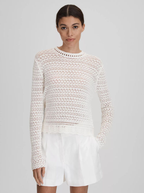 Reiss Sim Long Sleeve Crochet...