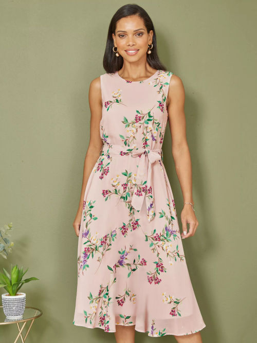 Yumi Floral Print Midi Skater...