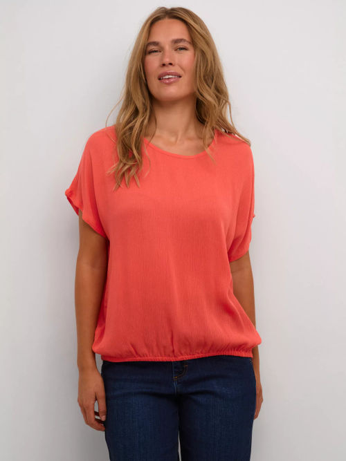 KAFFE Amber Round Neck Short...