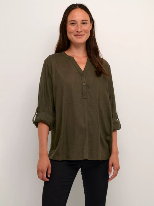 KAFFE Milia Long Sleeve Notch...