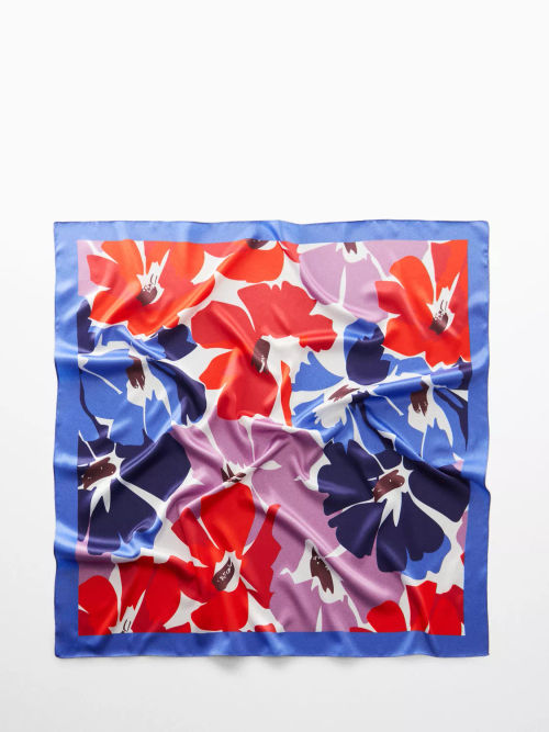 Mango Hibiscus Floral Scarf,...