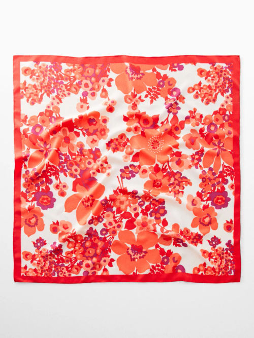 Mango Cora Floral Scarf, Red