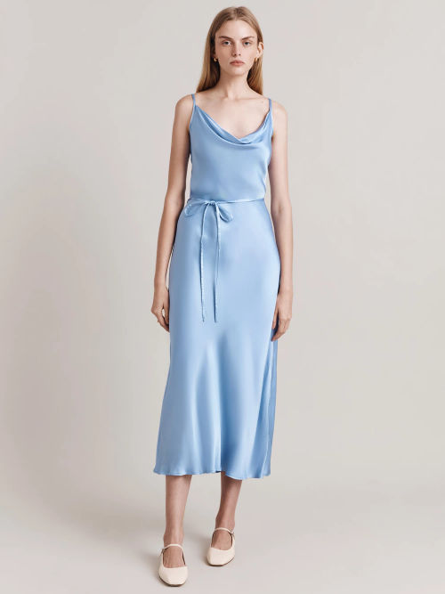 Ghost Alice Bias Cut Satin Midi Slip Dress