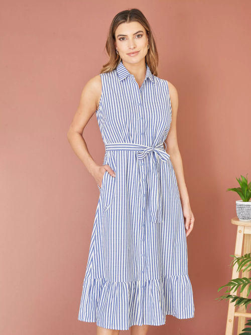 Yumi Cotton Blend Midi Dress,...