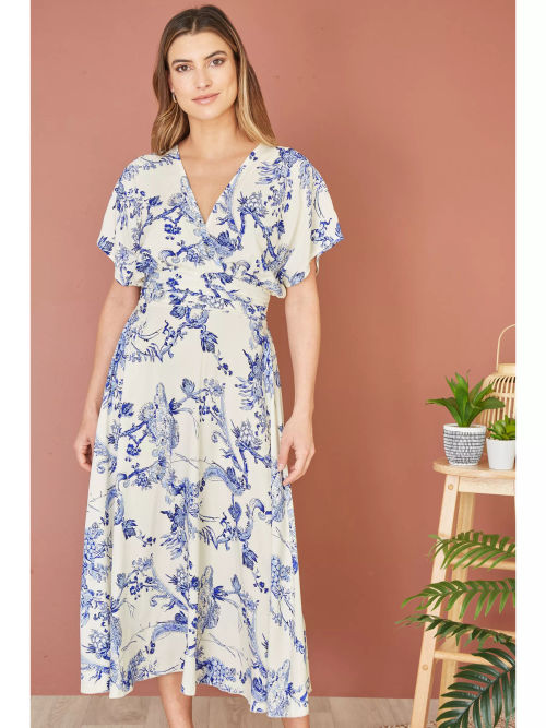 Yumi Ruched Waist Midi Dress,...