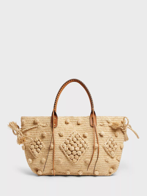 Gerard Darel Raffia Tote Bag,...