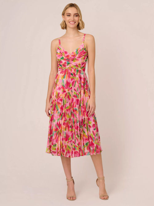 Adrianna Papell Pleated Midi...