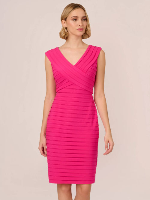 Adrianna Papell Banded Jersey Dress, Electric Pink