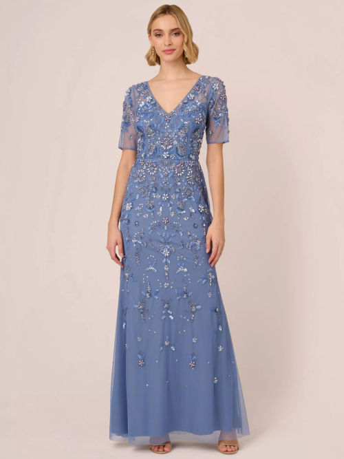 Adrianna Papell Beaded Mesh...