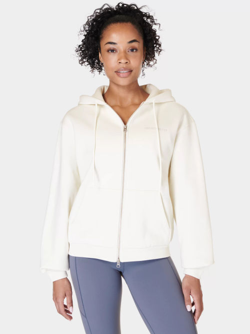 Sweaty Betty Powerhouse Zip Up Hoodie, Lily White