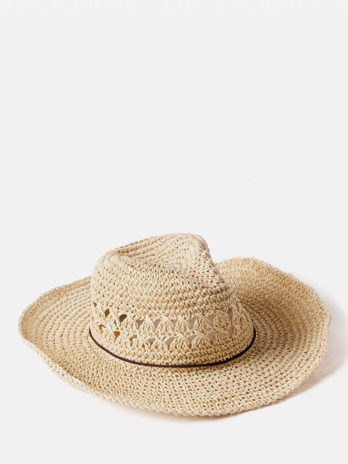 Mint Velvet Straw Cowboy Hat,...