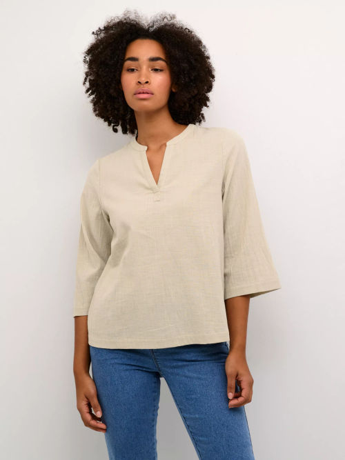 KAFFE Emily 3/4 Sleeve Notch...