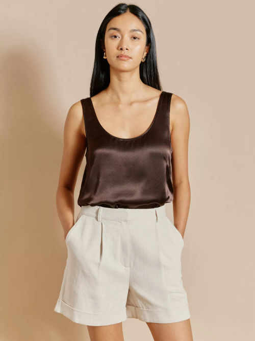 Albaray Satin Scoop Neck Top,...