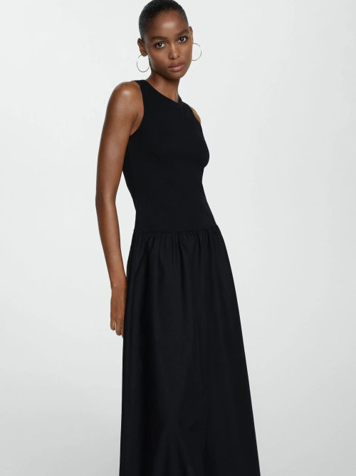 Mango Valvi Ribbed Top Maxi...