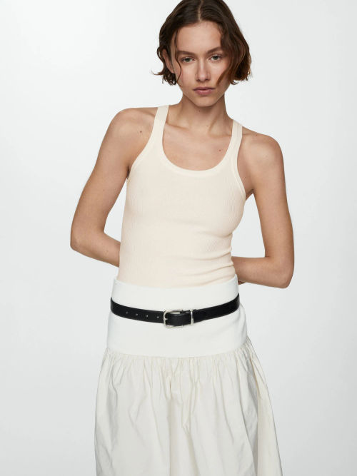 Mango Riri Ribbed Vest Top