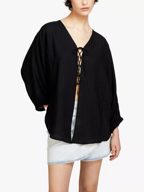 SISLEY Tie Front Kaftan Blouse