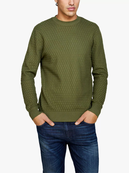 SISLEY Solid Ribbed Crew Neck...