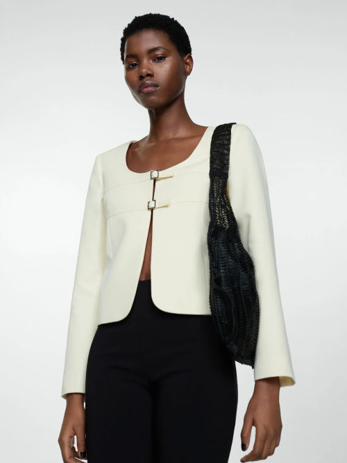 Mango Alba Blazer, Light Beige