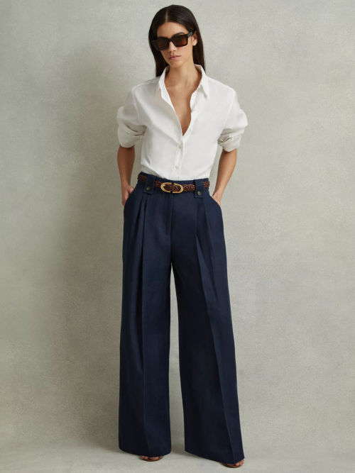 Reiss Leila Wide Leg Linen...