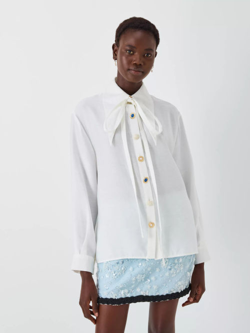 Sister Jane Dream Fortune Belted Blouse, Ivory